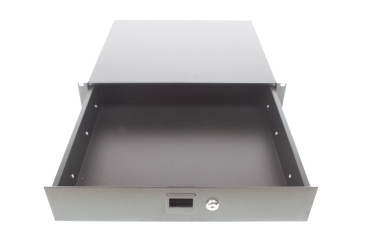 2U aluminium rack drawer incl. built-in cover panel